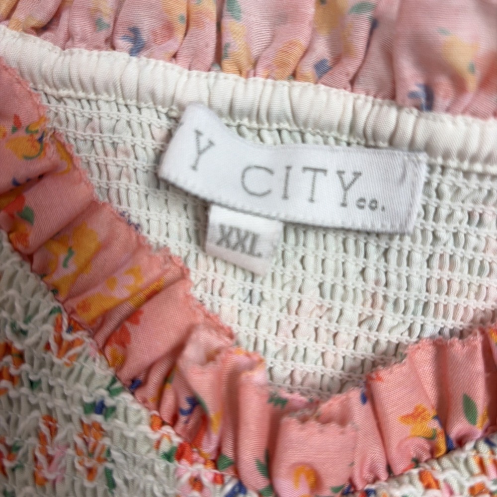 Ivy City Women XXL Emily Sorbet Smock Top Puff Sleeve Tiered Peasant Fairy Dress - Picture 6 of 8